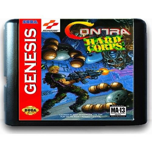 Contra Hard Corps for 16 bit Sega MD Game Card for Mega Drive for Genesis Video Game Console PAL USA JAP