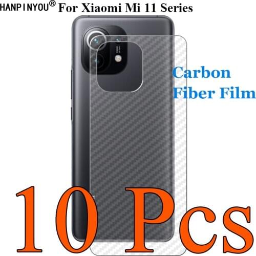 10 Pcs/Lot For Xiaomi Mi 11 11X 11i Pro Lite Ultra 3D Transparent Carbon Fiber Back Film Skin Screen Protector Sticker