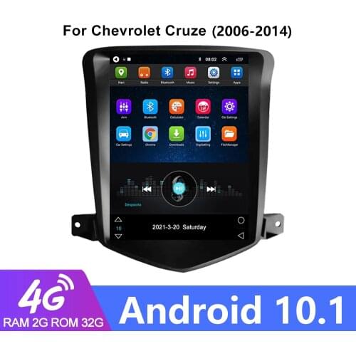 2 Din Android 10.1 audio car gps multimedia radio player for Chevrolet Cruze J300 Daewoo Lacett 2006-2014 vertical Tesla screen