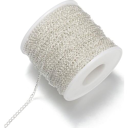 2 meters 2.7mm Stainless Steel Silver Color Necklace Chains For Necklace Bracelet Extension Chain Jewelry Making Components DIY