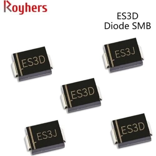 50Pcs SMD Fast Rectifier Diodes RS3M ES5G ES3D ES3J 3A 50V 100V 150V 200V 300V 400V 600V Electronic Components Diy SMC DO-214AB
