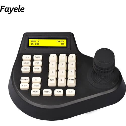 Analog 3D 3 Axis Joystick Keyboard Controller RS485 PELCO-D/P W/LCD Display For AHD Security CCTV Speed Dome PTZ Camera
