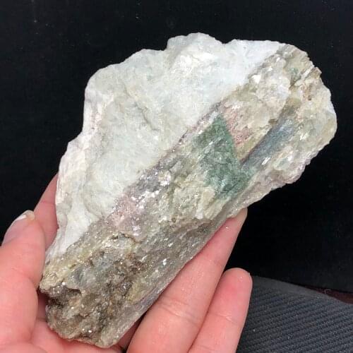 Pure natural black tourmaline crystal coarse stone mineral specimen block artwork reiki healing meditation