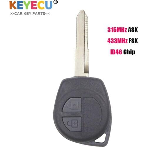 KEYECU Remote Key Fob for Suzuki Swift 2007 2008 2009 2010 2011 2012 2013 3Y-TS004 315MHz ASK/ 4Y-TS002 FSK 433MHz ID46 Chip