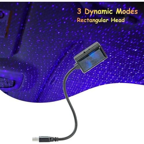 Dual Color Sound Activated LED Starry Sky Night Light Interior 5V Galaxy Atmosphere For Car Roof Star Projector Lamp Ambient
