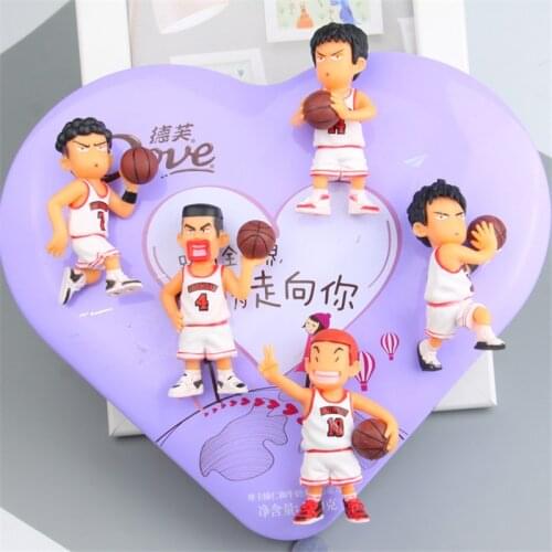 5 pcs Slam Dunk anime action figure prefect quality 3d fridge magnets classic toys for children home decoration