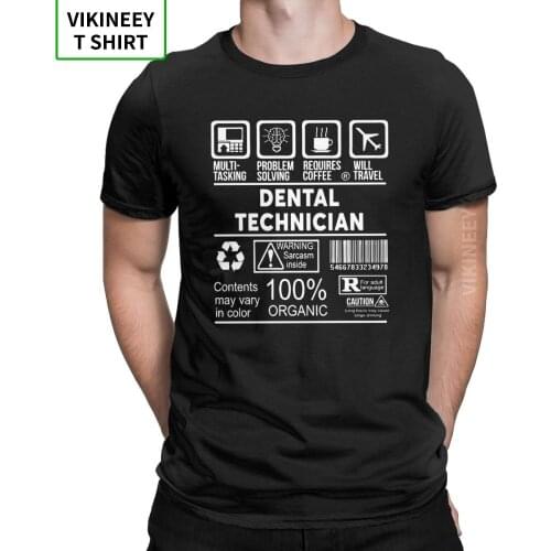 Dental Technician T Shirts Mens Dentist Plus Size Clothes Short Sleeve Vintage T-Shirts Crew Neck 100% Cotton Tees Plus Size