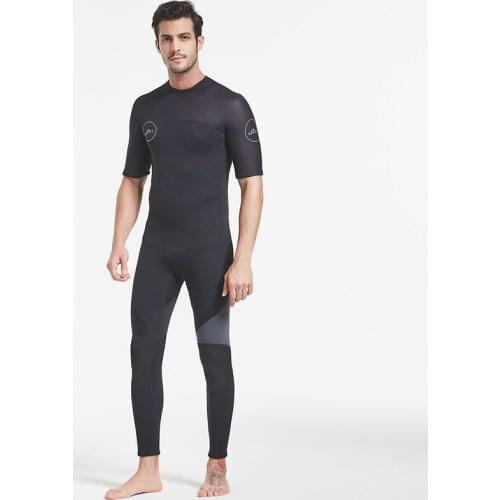 Mens 3mm Neoprene Wetsuit, Back Zip Full Body Diving Suit, one Piece Short Sleeve-Snorkeling, Scuba Diving Swimming, Surfing