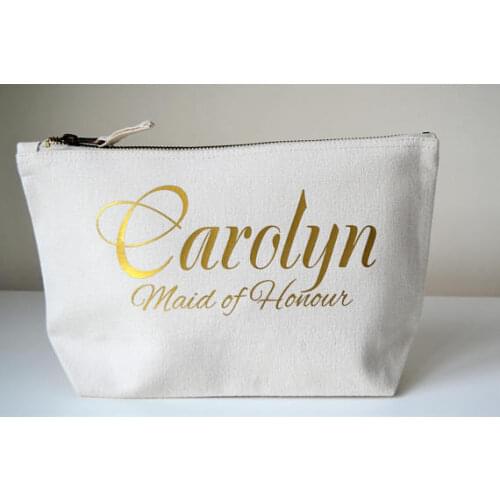 Personalize wedding bride Bridesmaid maid of honour Makeup Gift Make Up comestic vanity Bags kits pouches birthday gifts