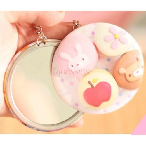 Small Mirror Cute Portable Makeup Mirror Mini Portable Mirror Beauty Round Cartoon Small Sale