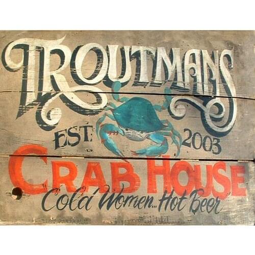 Crab Vintage Style Metal Sign Iron Painting for Indoor & Outdoor Home Bar Coffee Kitchen Wall Decor 8 X 12 Inch