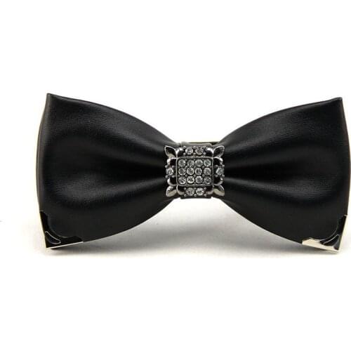 Fashion Diamond Leather Elegant Gentleman Bow Ties Butterfly Wedding Party Bow Ties Butterfly Noble Original Design Bow Tie