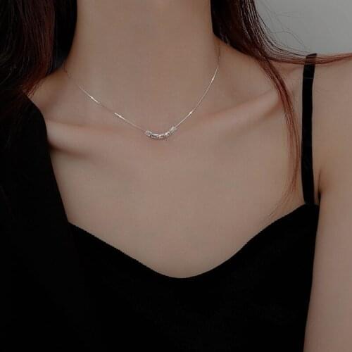 Fashion Jewelry Geometric Pendant Necklace Popular Design Silvery Plating Chain Necklace For Girl Fine Accessories
