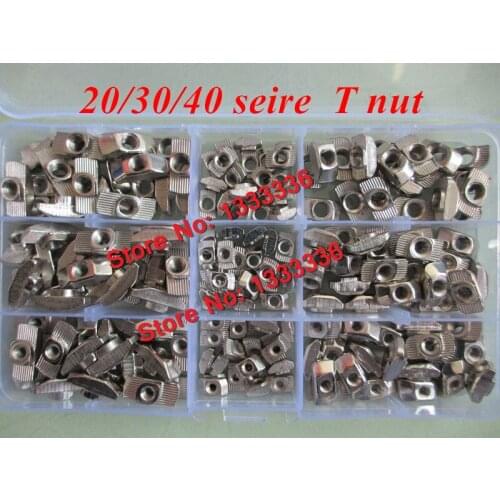 180pcs/lot M3/M4/M5/M6 T Hammer Nuts Assortment Kits Aluminum Connector T Fastener Sliding Nut Carbon Steel for Aluminum Profile