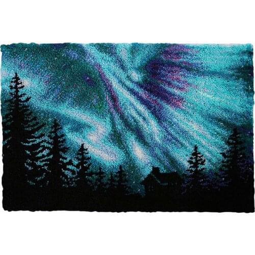 Tapestry Kits Latch Hook Rug Kits with Printed Pattern Canvas Carpet Embroidery Aurora Needlework DIY RugsHook Rug Point Rug