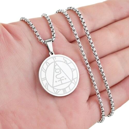 Cxwind Stainless Steel Seal of the Metatron Pendant Chain Choker Necklace For Women Girl Cool Hip Hop Trendy Amulet Jewelry Gift