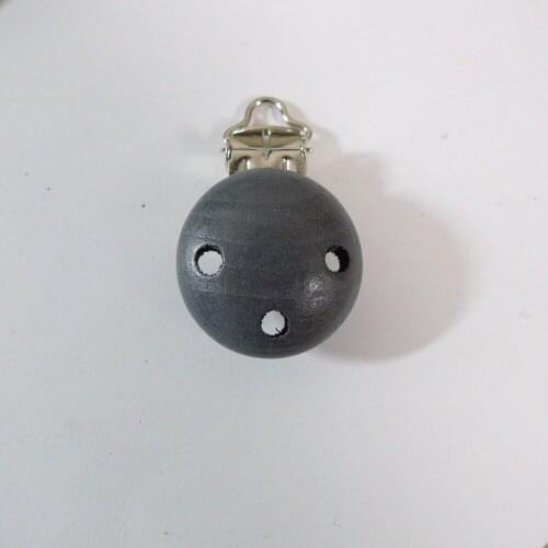 25PCS GREY Color Natural Wood Baby Pacifier Dummy Suspender Holder Clips