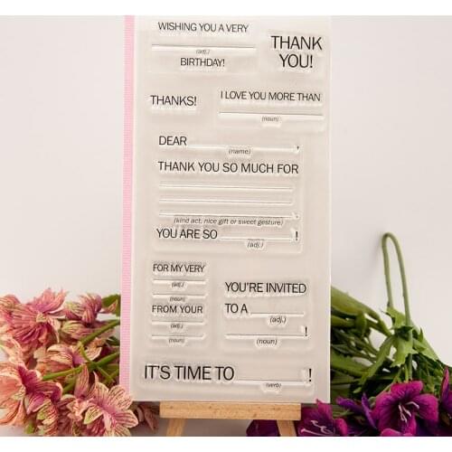 Clear Stamp for Scrapbooking Transparent Stamps Silicone Rubber Stamps for Card Making DIY Photo Album Decor Thank You