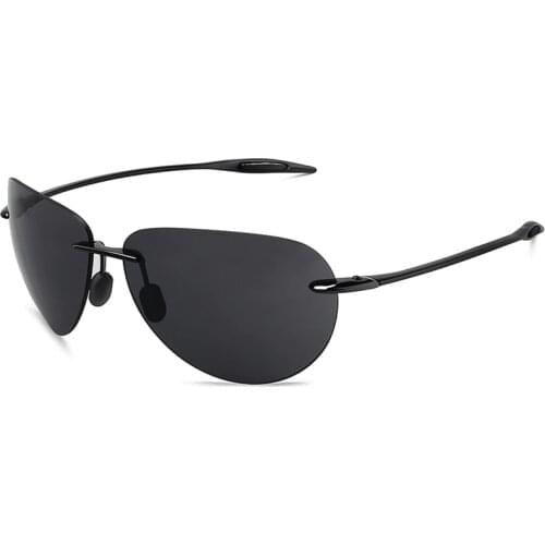 MAXJULI Sunglasses Men Classic UV400 Fashion Driving Sports Unbreakable Rimless Oval Male Womens TR90 Frame Sun Eyewear 8008