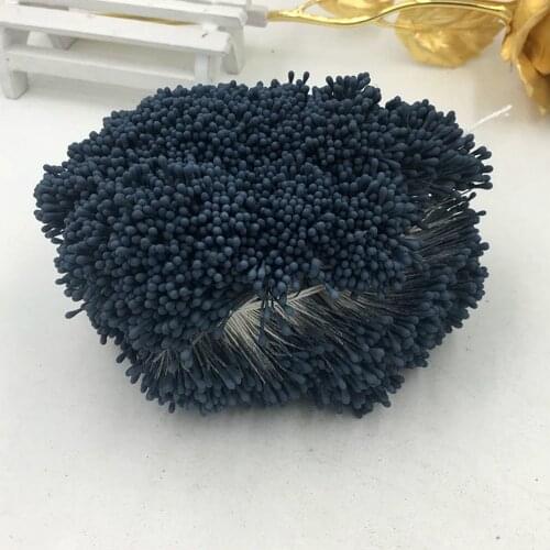 Free Shipping 1mm 800pcs/Lot Double Heads Deep Blue Color Pearl Flower Stamen For Wedding Decoration Craft DIY