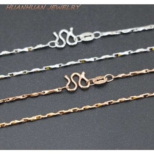 Unique Gift For Lover 2 Colors Chain Necklace Copper Stainless Steel 1mm Chokers For Women Men Jewelry Link Chains 18inch B3383