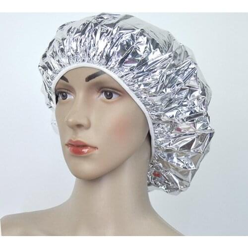 Aluminum Foil Shower cap Waterproof Ultra-thin Bath Hoods Nourishing Dry Disposable Shower Cap Baking Oil Hair Cap#338