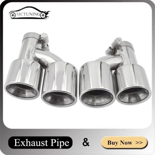 1 Pair H Model Stainless Steel Exhaust Tailpipe For B-MW F10 F18 520 525 530 535 Modified M5 Black /Silver Car Muffler Pipe