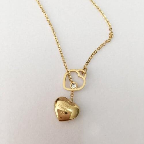 High quality top fashion necklace ,stainless steel ,anti-allerge , heart shape pendant necklace,silver and gold colors
