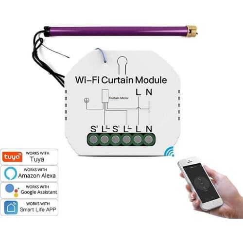 WiFi Curtain Switch RF Smart Switch Module for Blinds Roller Shutter Motor Tuya APP Remote Control Work with Alexa Google Home