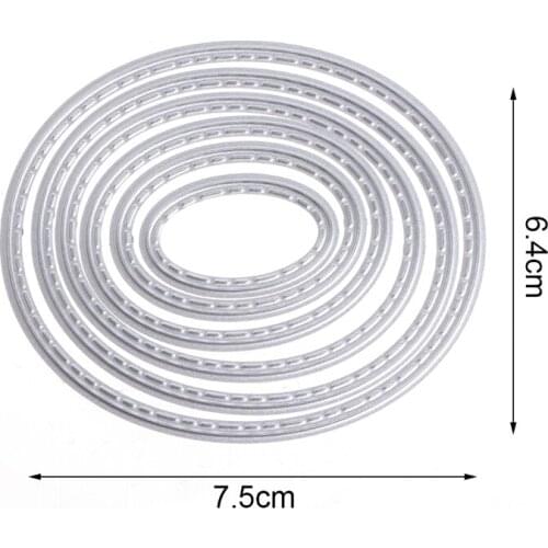 Y1UU Oval Metal Cutting Dies Stencils DIY Scrapbook Album Paper Card Embossing Craft