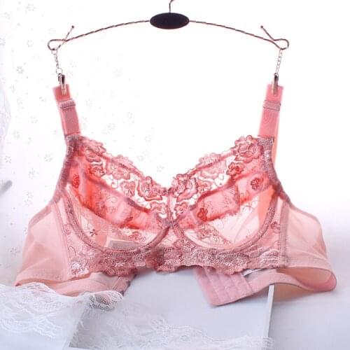 Womens Full Coverage Underwired Non-Foam Plus Size Floral Embrodiery Bra 34 36 38 40 42 44 46 48 B C D E F G H