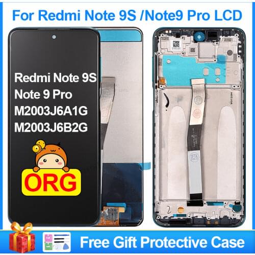 6.67"AAA+++ Original LCD With Frame For Xiaomi Redmi Note 9S LCD Display Screen For Xiaomi Redmi Note 9 PRO LCD Screen 10-Touch