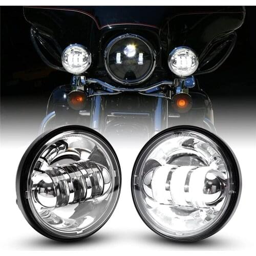 1Pair 4.5inch LED Foglamp Motorcycle LED Lamp Running Light Fog Light For Harley Davidson Glide FLHTC FLHT FLHTK FLHR FLHTCUSE