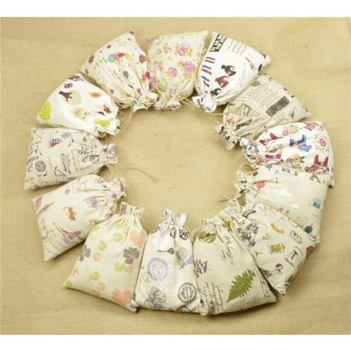 10pcs 13x18 Cm Printing Small Mianma Cloth Pocket Drawstring Bag Bag Accessories Package Box Bags Gift Decoration Supply