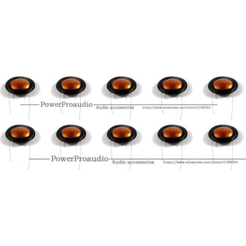 10pcs 20.4mm silk+Gold color aluminium Dome diaphragm Tweeters Voice coil (Lead wire Same Size)