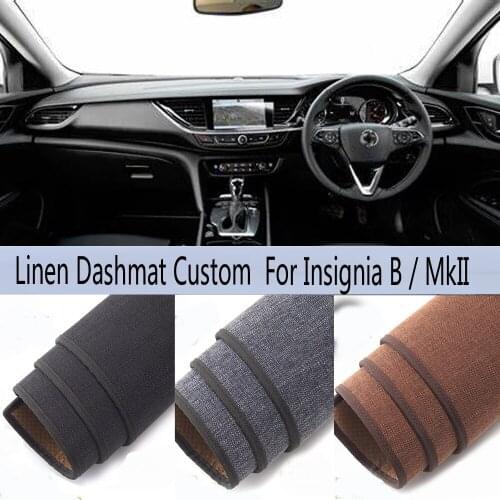 Car Styling Linen Dash Mat Covers Dashmat Dashboard Pad Carpet Accessories For Opel Insignia B Vauxhall 2017 2018 2019 2020 2021