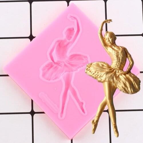 Ballet Girl Dance Shape Silicone Molds DIY Party Cake Decorating Tools Cupcake Topper Fondant Mould Candy Clay Chocolate Molds