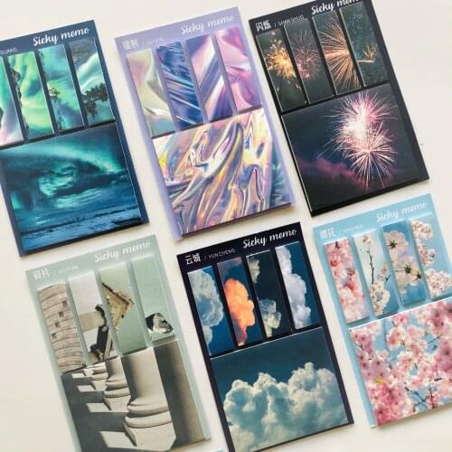 1 Pack Beautiful Landscape Cloud Sakura Memo Pads Student Stationery School Office Notepads