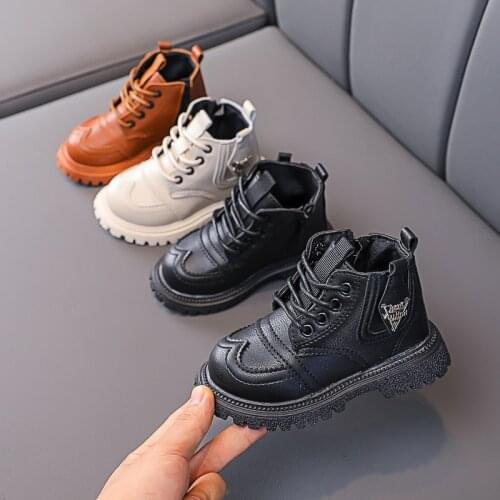 Baby Girls Boys Snow Boots Autumn Winter Kids Outdoor Casual Shoes Soft Bottom Non-slip Toddler Leather Boots STP059