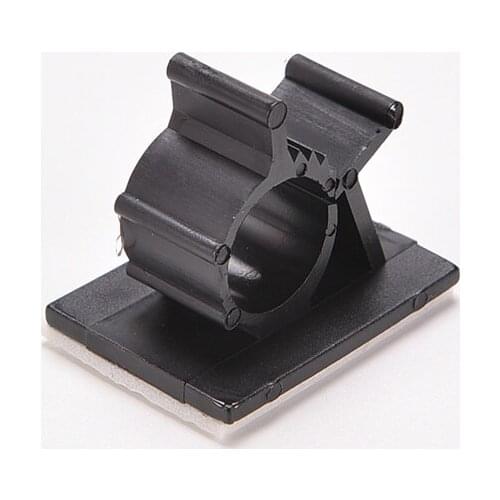 Black 10 Pcs Adhesive Backed Nylon Wire Adjustable Cable Clips Clamps 10mm