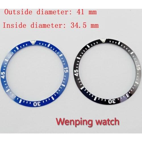 41mm Blue/Black Ceramic Bezel insert Watch Parts Fit Mens WristWatch P789