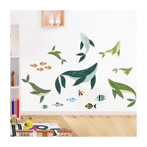 Deep-sea Whales Wall Sticker DIY Wallpaper Room Decoration Bedroom Warmth Kids Room Decoration Wall Pictures House Decor Art