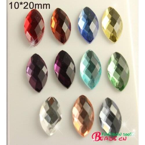 Faceted shape 10x20mm Navette crystal flatback rhinestones diy iphone accessories Gems Strass Stones For Clothes Dress