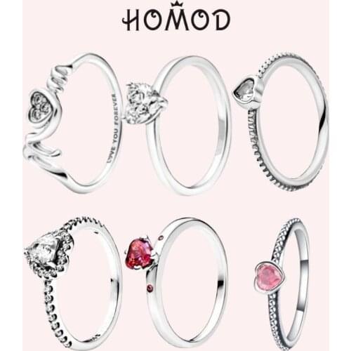 HOMOD 2019 New Fashion Women Ring Finger Jewelry Rose Gold /Sliver /Gold Color Rhinestone Crystal Rings 4/5/6/7/8/9/10/11 Size