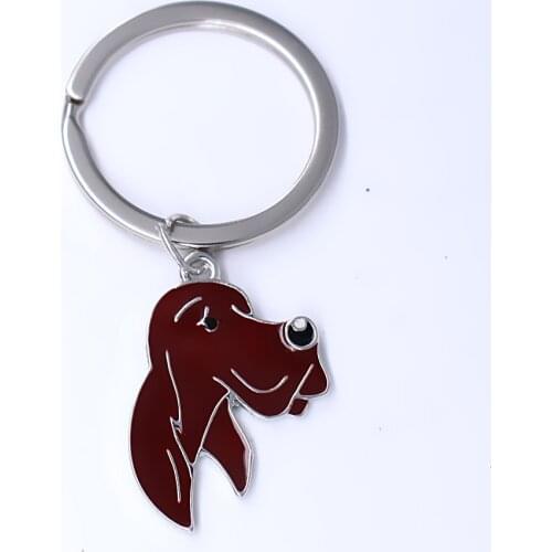 Exquisite enamel pet dog pendant key chain Irish terrier shape IERSE SETTER charm key holder customizable