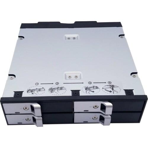 TOOLFREE 2.5 inch 4 bay SATA 6Gbps Optical Drive Hard Drive Enclosure Mobile Rack w/Cooling Fan for 12.5mm HDD PC Laptop