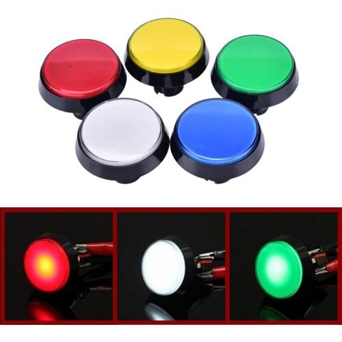 Hot selling 1 x Arcade Button 60MM LED Light Lamp Big Round Arcade Video Game Player Push Button Switch Promotion