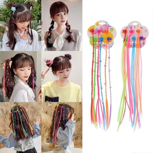 New Simple Elastic Hair Band Rubber Band Hair Accessories Kids Wig Headband Girls Twist Braid Rope Headdress Kid Gift Wholesale