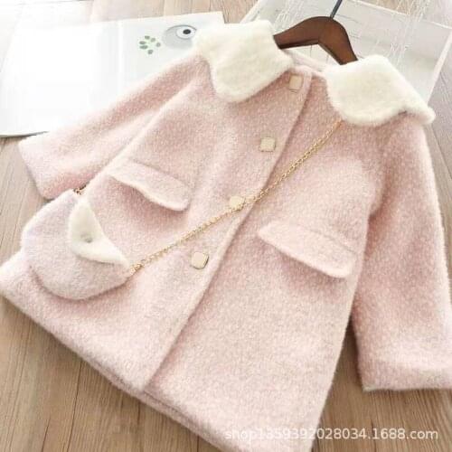 Children Baby Kids girls new winter clothes thick childrens mink coat with cotton and woolen coat