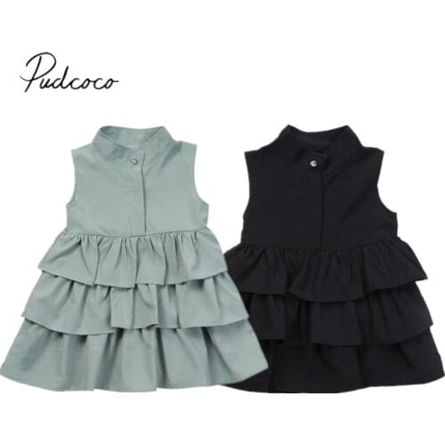 2018 Brand New Toddler Infant Kids Baby Girls Layered Dress Party Pageant Princess Ball Wedding Dress Sleeveless Clothes 1-6T